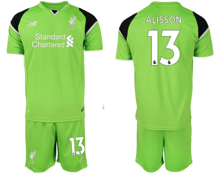 2018-19 Liverpool #13 ALISSON Green Goalkeeper Soccer Jersey 2018-19 Liverpool #13 ALISSON Green Goalkeeper Soccer Jersey