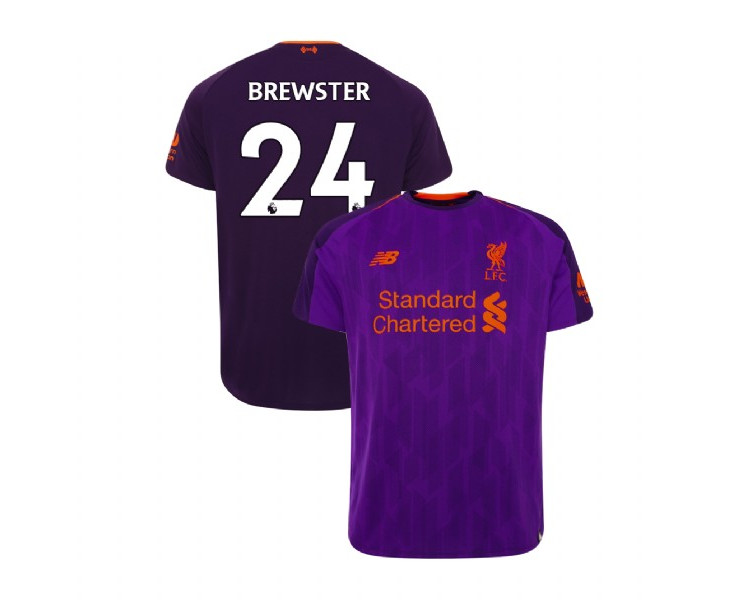 Liverpool 2018-19 Away #24 Rhian Brewster Purple Replica Jersey Liverpool 2018-19 Away #24 Rhian Brewster Purple Replica Jersey