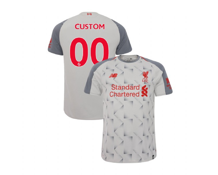 Liverpool 2018-19 Third #00 Light Gray Custom Replica Jersey Liverpool 2018-19 Third #00 Light Gray Custom Replica Jersey