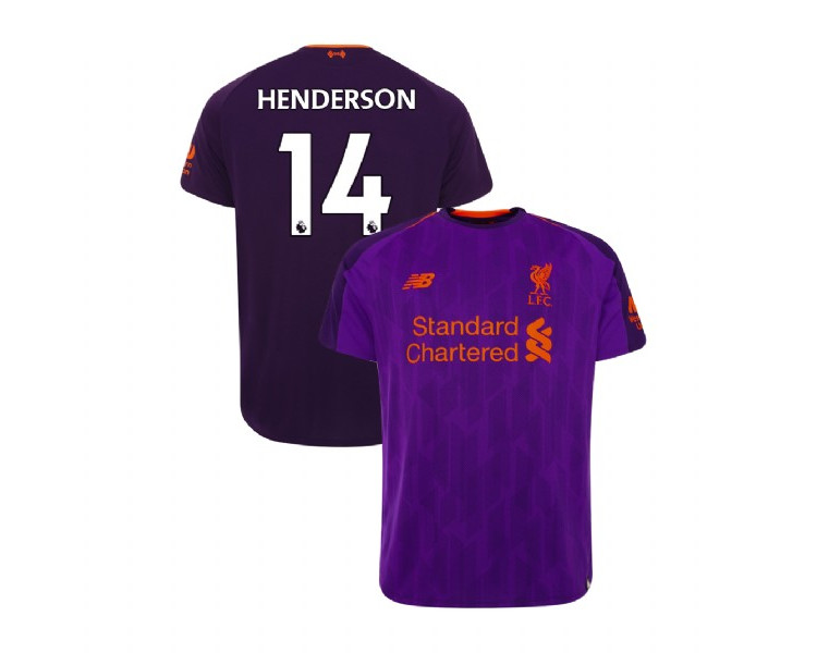Liverpool 2018-19 Away #14 Jordan Henderson Purple Replica Jersey Liverpool 2018-19 Away #14 Jordan Henderson Purple Replica Jersey