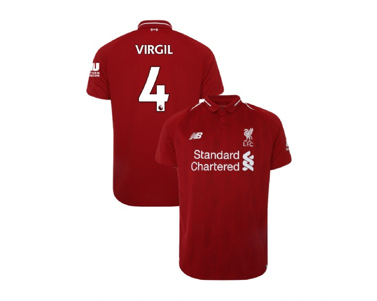 Liverpool 2018-19 Home #4 Virgil van Dijk Red Replica Jersey