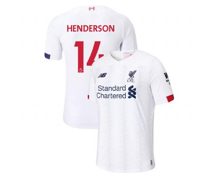 Liverpool 2019-20 #14 Jordan Henderson White Away Replica Jersey Liverpool 2019-20 #14 Jordan Henderson White Away Replica Jersey