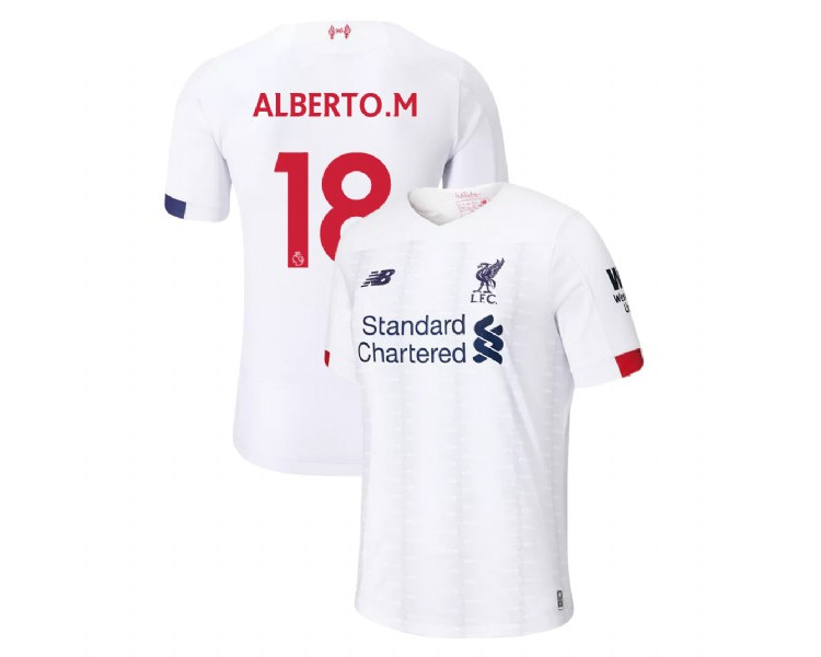 Liverpool 2019-20 #18 Alberto Moreno White Away Replica Jersey Liverpool 2019-20 #18 Alberto Moreno White Away Replica Jersey