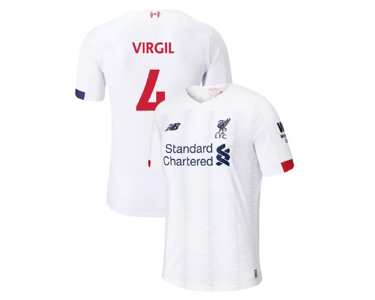 Liverpool 2019-20 #4 Virgil van Dijk White Away Replica Jersey Liverpool 2019-20 #4 Virgil van Dijk White Away Replica Jersey