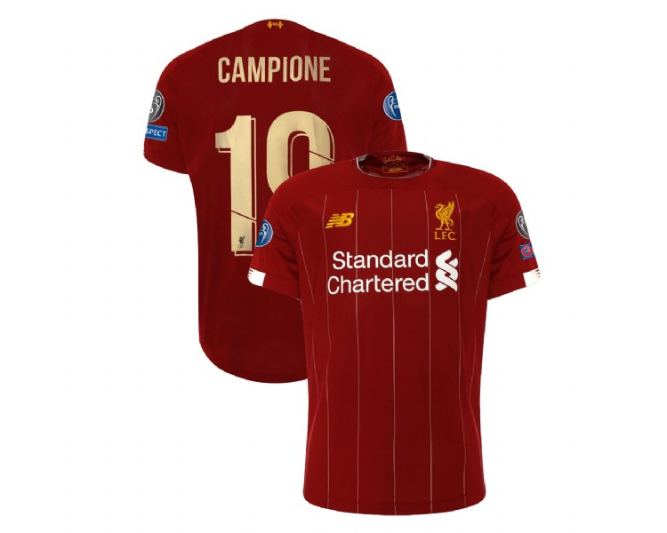 Liverpool European UCL Gold #19 Campione Red Replica Jersey Liverpool European UCL Gold #19 Campione Red Replica Jersey