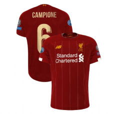 Liverpool European UCL Gold #6 Campione Red Replica Jersey