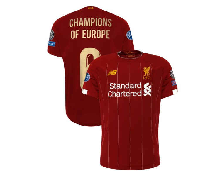 Liverpool European UCL Gold #6 Champions of Europe Red Replica Jersey Liverpool European UCL Gold #6 Champions of Europe Red Replica Jersey
