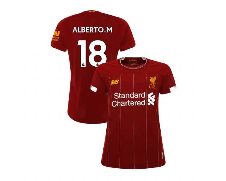 Women's Liverpool 2019-20 Home #18 Alberto Moreno Red Replica Jersey Women's Liverpool 2019-20 Home #18 Alberto Moreno Red Replica Jersey