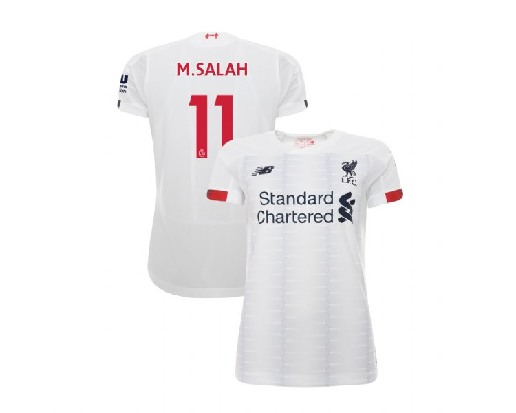 Women's Liverpool 2019-20 Away #11 Mohamed Salah White Replica Jersey Women's Liverpool 2019-20 Away #11 Mohamed Salah White Replica Jersey