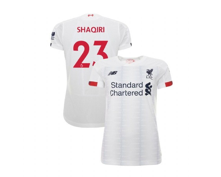 Women's Liverpool 2019-20 Away #23 Xherdan Shaqiri White Replica Jersey Women's Liverpool 2019-20 Away #23 Xherdan Shaqiri White Replica Jersey