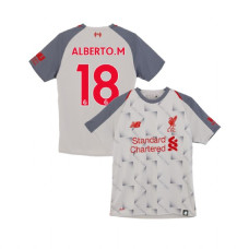 Youth Liverpool 2018-19 Third #18 Alberto Moreno Light Gray Replica Jersey Youth Liverpool 2018-19 Third #18 Alberto Moreno Light Gray Replica Jersey