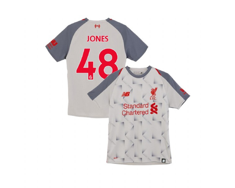 Youth Liverpool 2018-19 Third #48 Curtis Jones Light Gray Replica Jersey Youth Liverpool 2018-19 Third #48 Curtis Jones Light Gray Replica Jersey