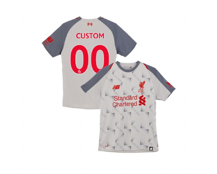 Youth Liverpool 2018-19 Third #00 Light Gray Custom Replica Jersey Youth Liverpool 2018-19 Third #00 Light Gray Custom Replica Jersey