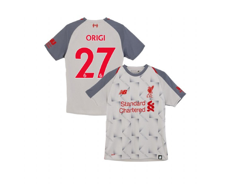 Youth Liverpool 2018-19 Third #27 Divock Origi Light Gray Replica Jersey Youth Liverpool 2018-19 Third #27 Divock Origi Light Gray Replica Jersey