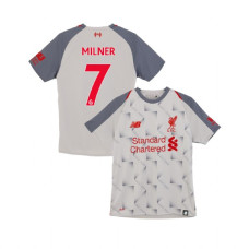 Youth Liverpool 2018-19 Third #7 James Milner Light Gray Replica Jersey