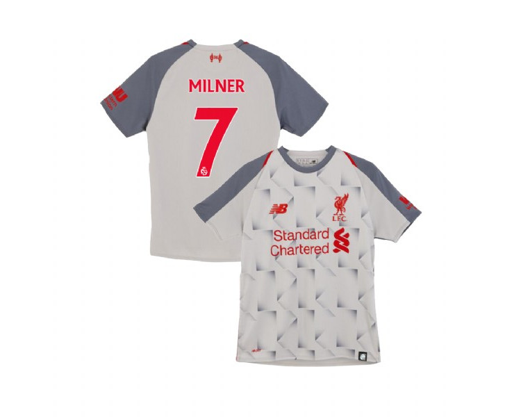 Youth Liverpool 2018-19 Third #7 James Milner Light Gray Replica Jersey Youth Liverpool 2018-19 Third #7 James Milner Light Gray Replica Jersey