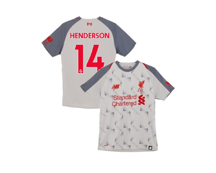 Youth Liverpool 2018-19 Third #14 Jordan Henderson Light Gray Replica Jersey Youth Liverpool 2018-19 Third #14 Jordan Henderson Light Gray Replica Jersey