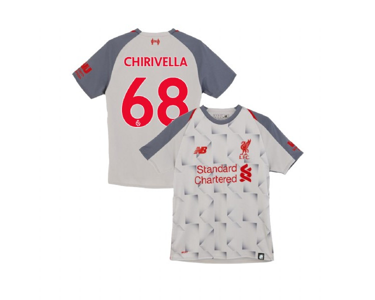 Youth Liverpool 2018-19 Third #68 Pedro Chirivella Light Gray Replica Jersey Youth Liverpool 2018-19 Third #68 Pedro Chirivella Light Gray Replica Jersey