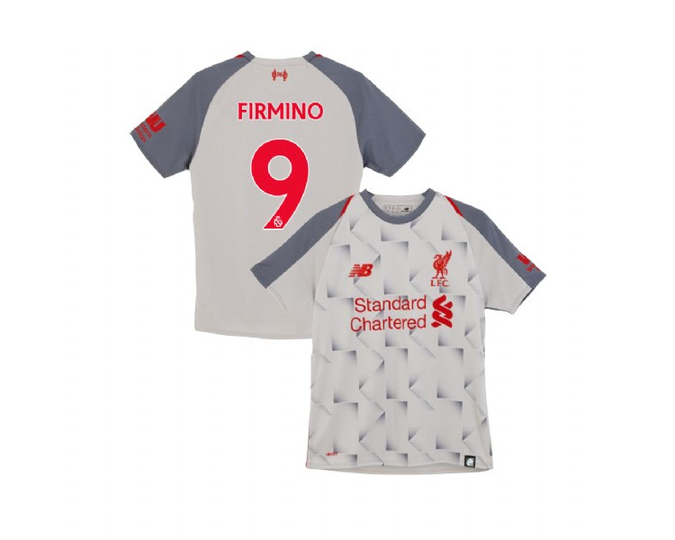 Youth Liverpool 2018-19 Third #9 Roberto Firmino Light Gray Replica Jersey Youth Liverpool 2018-19 Third #9 Roberto Firmino Light Gray Replica Jersey