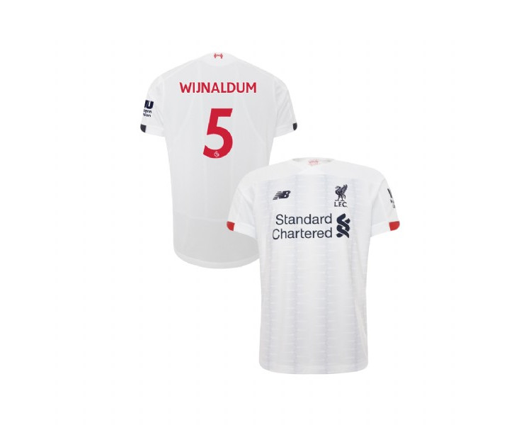 Youth Liverpool 2019-20 Away #5 Georginio Wijnaldum White Replica Jersey Youth Liverpool 2019-20 Away #5 Georginio Wijnaldum White Replica Jersey