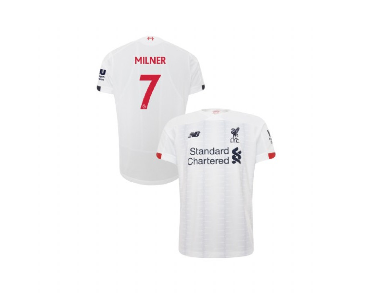 Youth Liverpool 2019-20 Away #7 James Milner White Replica Jersey Youth Liverpool 2019-20 Away #7 James Milner White Replica Jersey