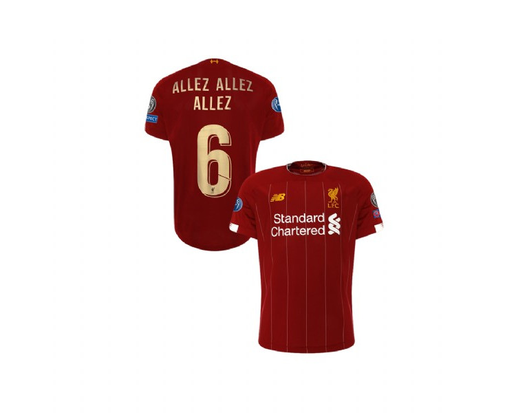 Youth Liverpool European UCL Gold #6 ALLEZ ALLEZ ALLEZ Red Youth Replica Jersey Youth Liverpool European UCL Gold #6 ALLEZ ALLEZ ALLEZ Red Youth Replica Jersey