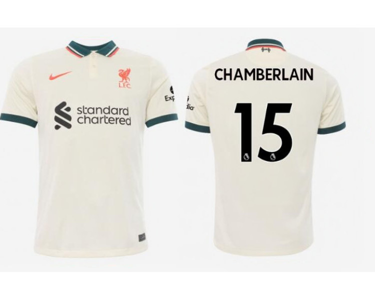 Womens 2021/22 Liverpool Away #15 Alex Oxlade-Chamberlain Replica Tan Jersey Womens 2021/22 Liverpool Away #15 Alex Oxlade-Chamberlain Replica Tan Jersey
