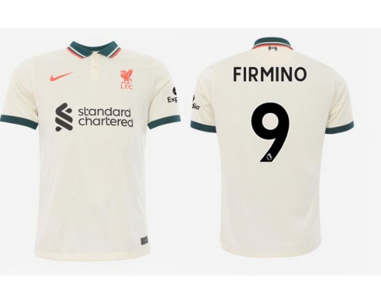2021/22 Liverpool Away #9 Roberto Firmino Replica Tan Jersey 2021/22 Liverpool Away #9 Roberto Firmino Replica Tan Jersey