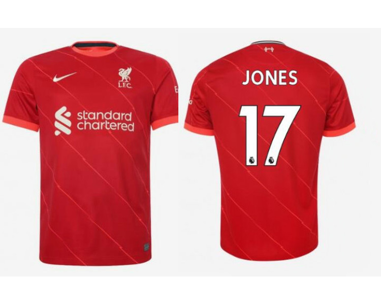 2021/22 Liverpool Home #17 Curtis Jones Replica Red Jersey 2021/22 Liverpool Home #17 Curtis Jones Replica Red Jersey