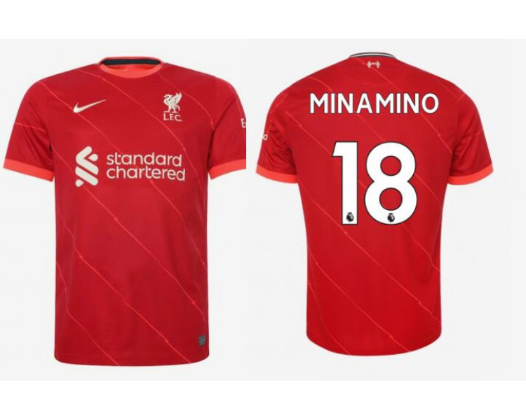 Youth 2021/22 Liverpool Home #18 Takumi Minamino Authentic Red Jersey Youth 2021/22 Liverpool Home #18 Takumi Minamino Authentic Red Jersey