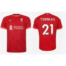 Womens 2021/22 Liverpool Home #21 Tsimikas Authentic Red Jersey Womens 2021/22 Liverpool Home #21 Tsimikas Authentic Red Jersey