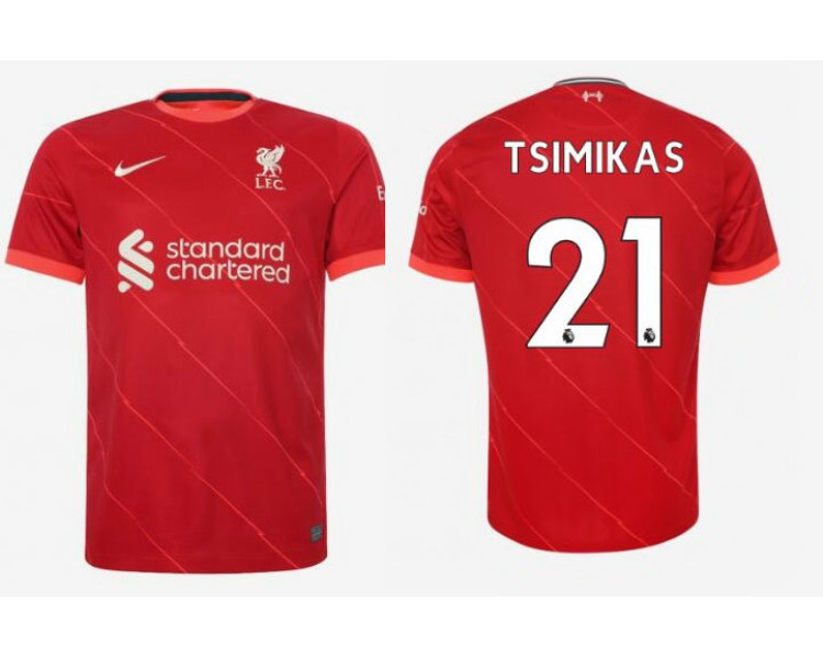 Youth 2021/22 Liverpool Home #21 Tsimikas Authentic Red Jersey Youth 2021/22 Liverpool Home #21 Tsimikas Authentic Red Jersey