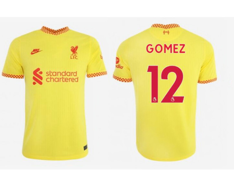 Youth 2021/22 Liverpool Third #12 Joe Gomez Replica Yellow Jersey Youth 2021/22 Liverpool Third #12 Joe Gomez Replica Yellow Jersey
