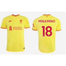 Youth 2021/22 Liverpool Third #18 Takumi Minamino Replica Yellow Jersey Youth 2021/22 Liverpool Third #18 Takumi Minamino Replica Yellow Jersey