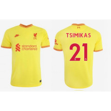 2021/22 Liverpool Third #21 Tsimikas Authentic Yellow Jersey 2021/22 Liverpool Third #21 Tsimikas Authentic Yellow Jersey