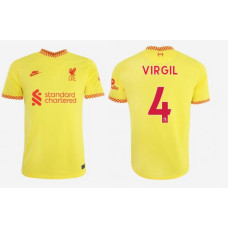 2021/22 Liverpool Third #4 Virgil Van Dijk Authentic Yellow Jersey 2021/22 Liverpool Third #4 Virgil Van Dijk Authentic Yellow Jersey