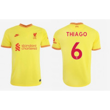 2021/22 Liverpool Third #6 Thiago Alcantara Authentic Yellow Jersey 2021/22 Liverpool Third #6 Thiago Alcantara Authentic Yellow Jersey