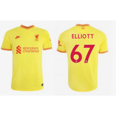 Womens 2021/22 Liverpool Third #67 Elliott Replica Yellow Jersey Womens 2021/22 Liverpool Third #67 Elliott Replica Yellow Jersey