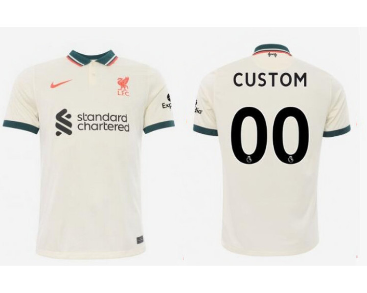 CUSTOM 2021/22 Liverpool Away Authentic Tan Jersey CUSTOM 2021/22 Liverpool Away Authentic Tan Jersey