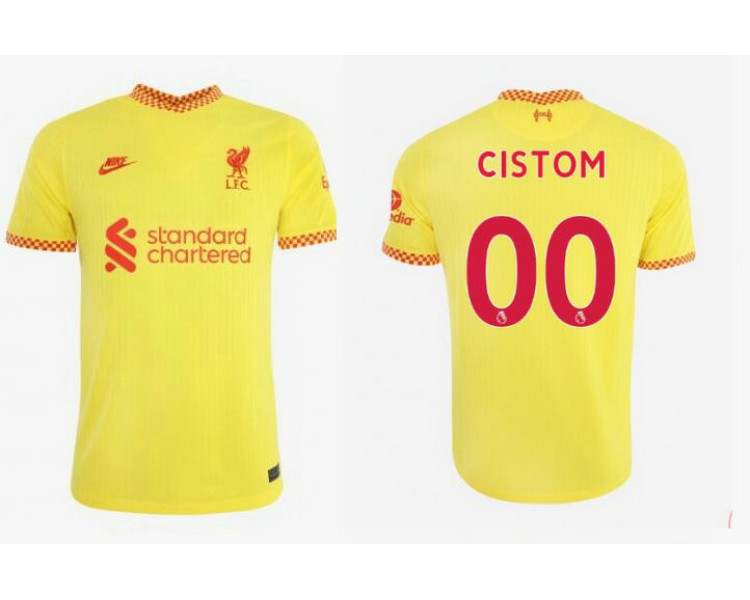 Youth CUSTOM 2021/22 Liverpool Third Authentic Yellow Jersey