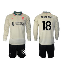 2021/22 Liverpool 18 Alberto.M long sleeve Away White Jersey (With Shorts) 2021/22 Liverpool 18 Alberto.M long sleeve Away White Jersey (With Shorts)