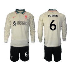 YOUTH 2021/22 Liverpool 6 Lovren long sleeve Away White Jersey (With Shorts) YOUTH 2021/22 Liverpool 6 Lovren long sleeve Away White Jersey (With Shorts)