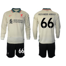YOUTH 2021/22 Liverpool 66 Alexander-Arnold long sleeve Away White Jersey (With Shorts)
