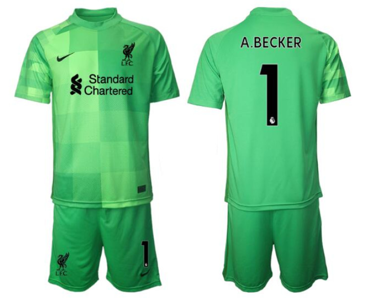 2021/22 Liverpool 1 A.BECKER green goalkeeper Jersey (With Shorts) 2021/22 Liverpool 1 A.BECKER green goalkeeper Jersey (With Shorts)