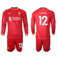 2021/22 Liverpool 12 Joe Gomez long sleeve Home Red Jersey (With Shorts) 2021/22 Liverpool 12 Joe Gomez long sleeve Home Red Jersey (With Shorts)