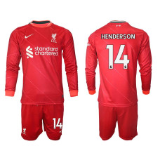 2021/22 Liverpool 14 Jordan Henderson long sleeve Home Red Jersey (With Shorts) 2021/22 Liverpool 14 Jordan Henderson long sleeve Home Red Jersey (With Shorts)