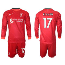 2021/22 Liverpool 17 Klavan long sleeve Home Red Jersey (With Shorts) 2021/22 Liverpool 17 Klavan long sleeve Home Red Jersey (With Shorts)