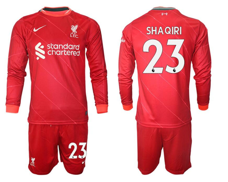 2021/22 Liverpool 23 Shaqiri long sleeve Home Red Jersey (With Shorts) 2021/22 Liverpool 23 Shaqiri long sleeve Home Red Jersey (With Shorts)