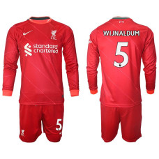 YOUTH 2021/22 Liverpool 5 Wijnaldum long sleeve Home Red Jersey (With Shorts) YOUTH 2021/22 Liverpool 5 Wijnaldum long sleeve Home Red Jersey (With Shorts)