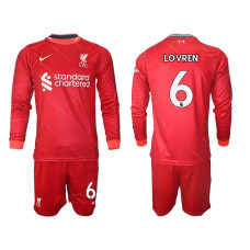 YOUTH 2021/22 Liverpool 6 Lovren long sleeve Home Red Jersey (With Shorts) YOUTH 2021/22 Liverpool 6 Lovren long sleeve Home Red Jersey (With Shorts)